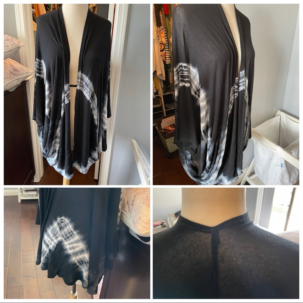 Navy Blue oversized cardigan kimono tie dye S L